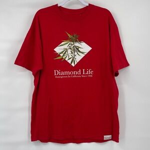 Diamond Life Homegrown California Weed red short sleeve tee